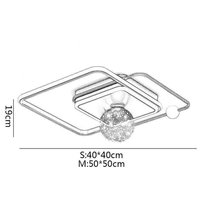 Plafoniera LED moderna a filo 4 luci 36W/46W 40x40x19 cm / 50x50x19 cm