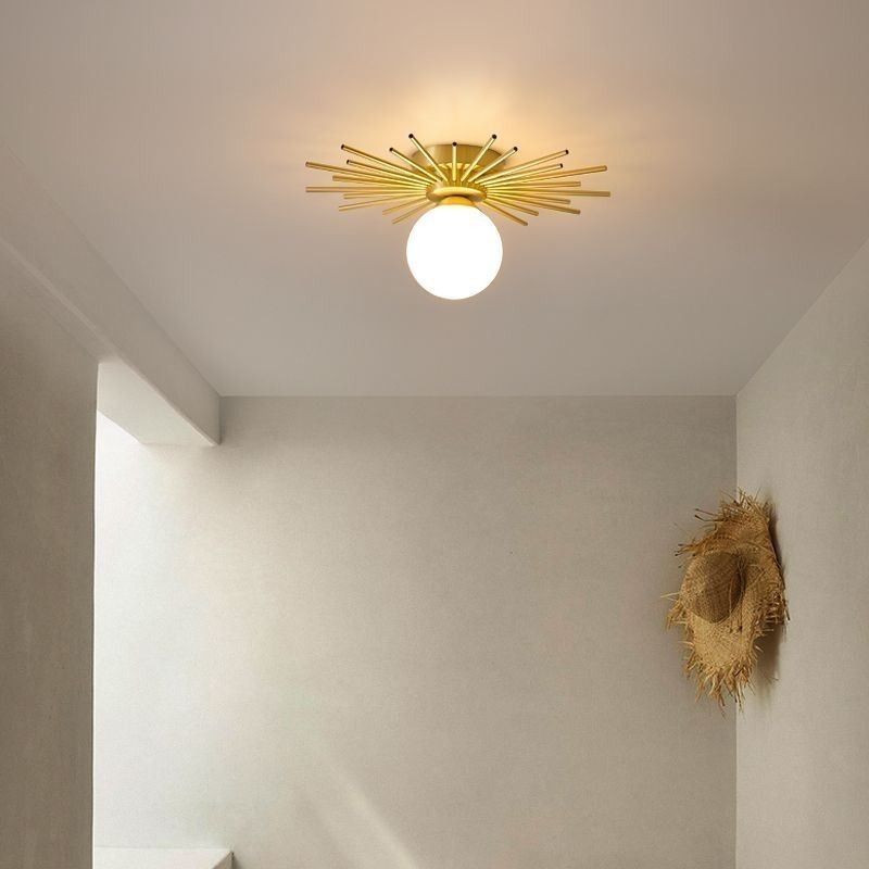 Plafoniera moderna a filo a globo 1 luce 40 x 18 cm con lampadina inclusa