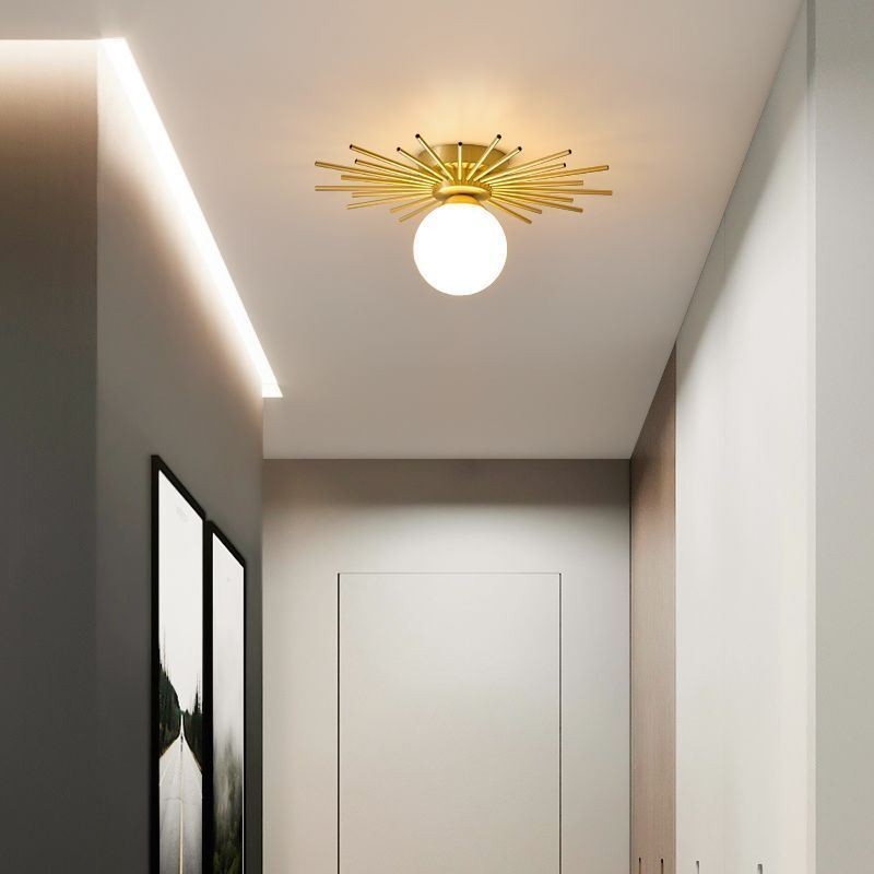 Plafoniera moderna a filo a globo 1 luce 40 x 18 cm con lampadina inclusa
