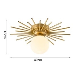 Plafoniera moderna a filo a globo 1 luce 40 x 18 cm con lampadina inclusa