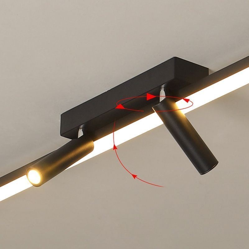 Plafoniera a filo lineare in acrilico con 3 luci