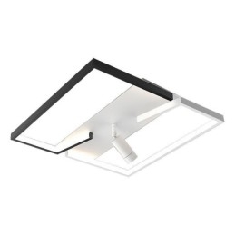 Plafoniera LED a filo in acrilico bianco e nero, 3 luci, 26W/28W