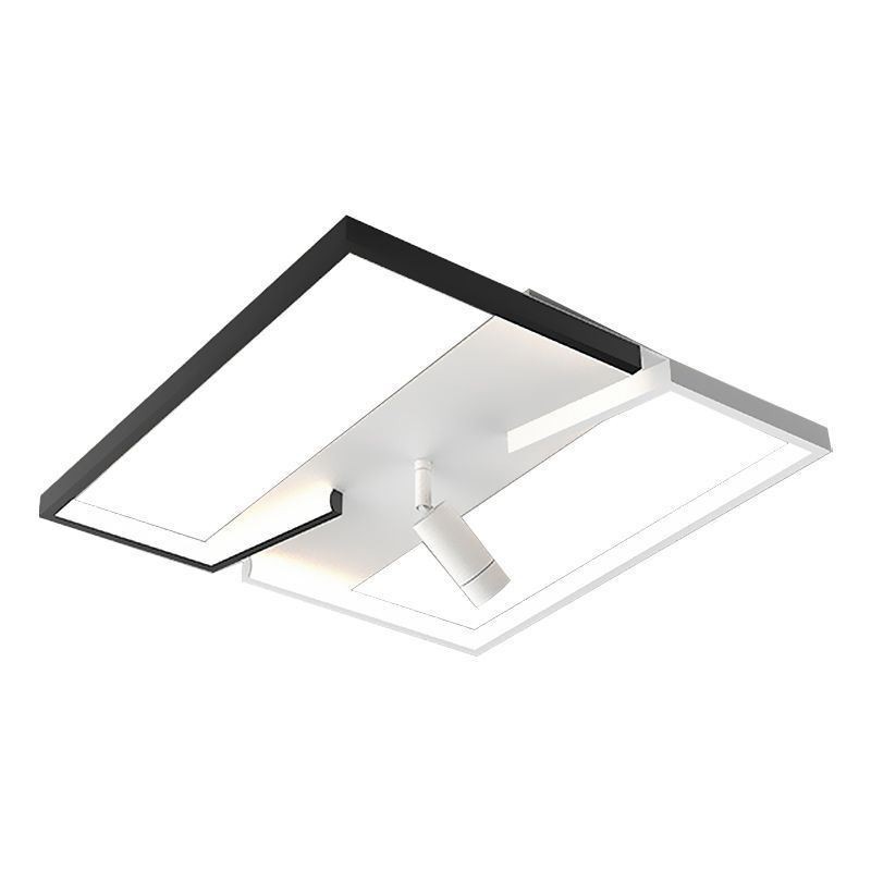Plafoniera LED a filo in acrilico bianco e nero, 3 luci, 26W/28W