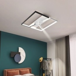 Plafoniera LED a filo in acrilico bianco e nero, 3 luci, 26W/28W