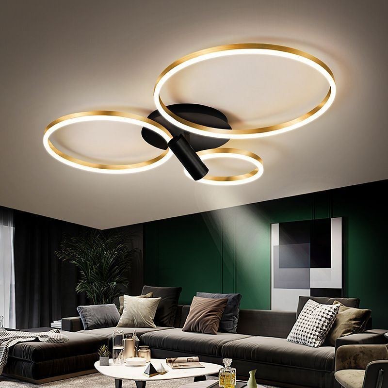 Plafoniera LED ad anello Halo oro spazzolato