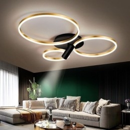 Plafoniera LED ad anello Halo oro spazzolato