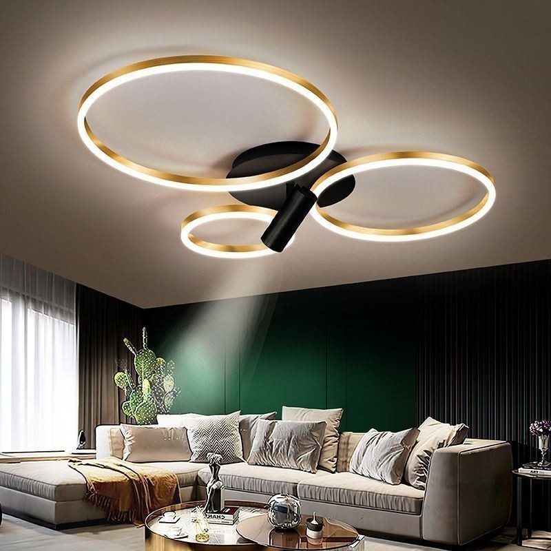Plafoniera LED ad anello Halo oro spazzolato