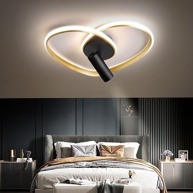 Plafoniera a cuore oro spazzolato a filo LED