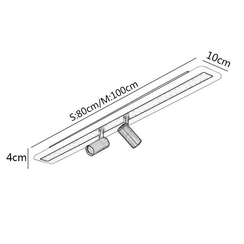 Plafoniera LED lineare da soffitto a filo in acrilico, 3 luci