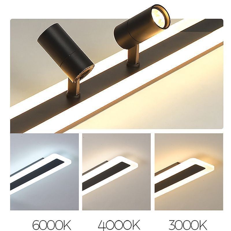 Plafoniera LED lineare da soffitto a filo in acrilico, 3 luci