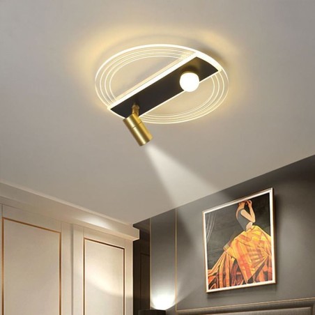 Plafoniera LED a filo con 3 faretti in acrilico
