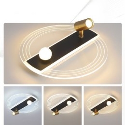 Plafoniera LED a filo con 3 faretti in acrilico