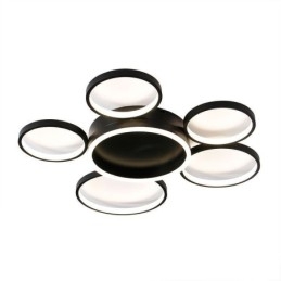 Plafoniera LED moderna a 6 anelli in acrilico, montaggio a filo, 50 W