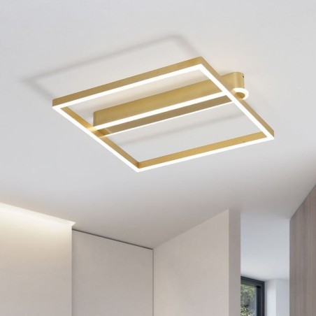 Plafoniera a filo quadrata in acrilico LED 50W dimmerabile 3000-6000K 50x50x8 cm