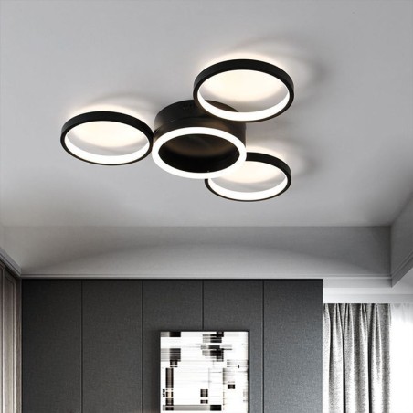 Plafoniera LED a 4 anelli 40 W 60 x 8 cm