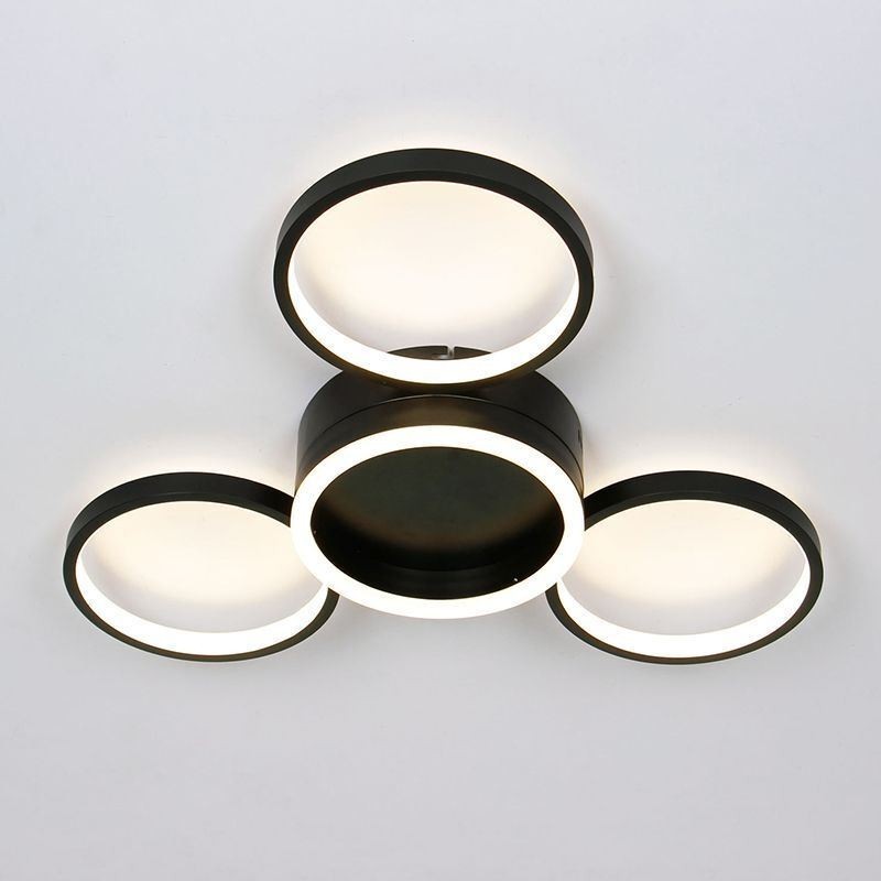 Plafoniera LED a 4 anelli 40 W 60 x 8 cm