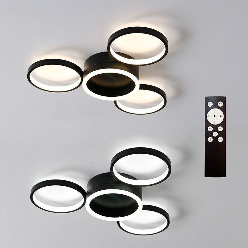 Plafoniera LED a 4 anelli 40 W 60 x 8 cm