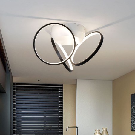 Plafoniera LED a filo Halo con anello in acrilico