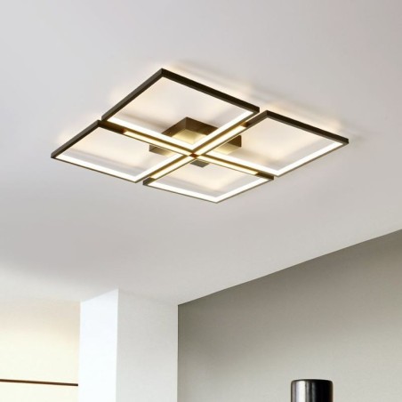 Plafoniera LED quadrata da soffitto a filo, acrilico, 50/60W, 55x7 cm / 66x7 cm