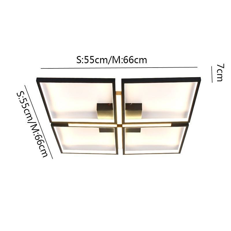 Plafoniera LED quadrata da soffitto a filo, acrilico, 50/60W, 55x7 cm / 66x7 cm