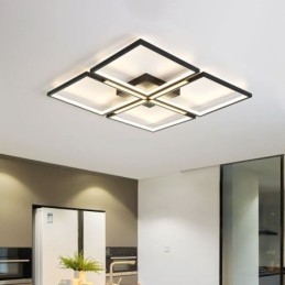 Plafoniera LED quadrata da soffitto a filo, acrilico, 50/60W, 55x7 cm / 66x7 cm
