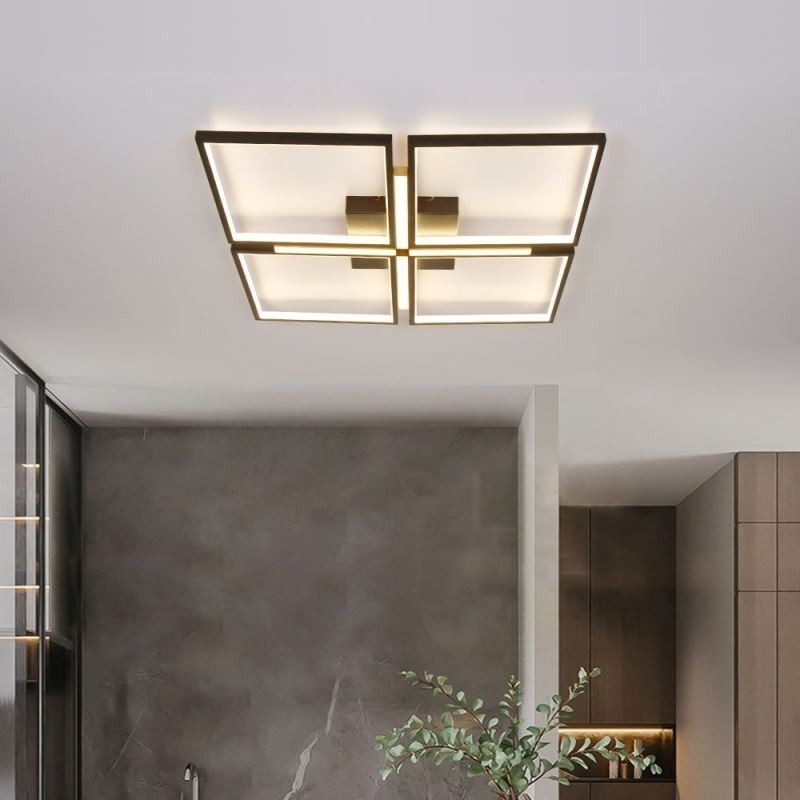 Plafoniera LED quadrata da soffitto a filo, acrilico, 50/60W, 55x7 cm / 66x7 cm