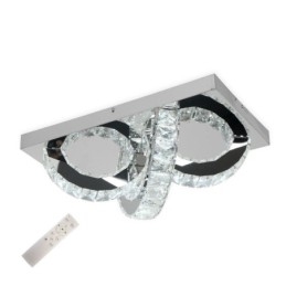Plafoniera LED a filo in cristallo semi-anello