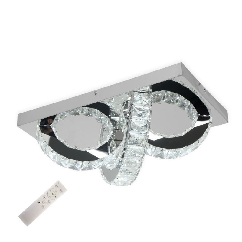 Plafoniera LED a filo in cristallo semi-anello