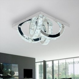 Plafoniera LED a filo in cristallo semi-anello