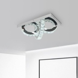 Plafoniera LED a filo in cristallo semi-anello