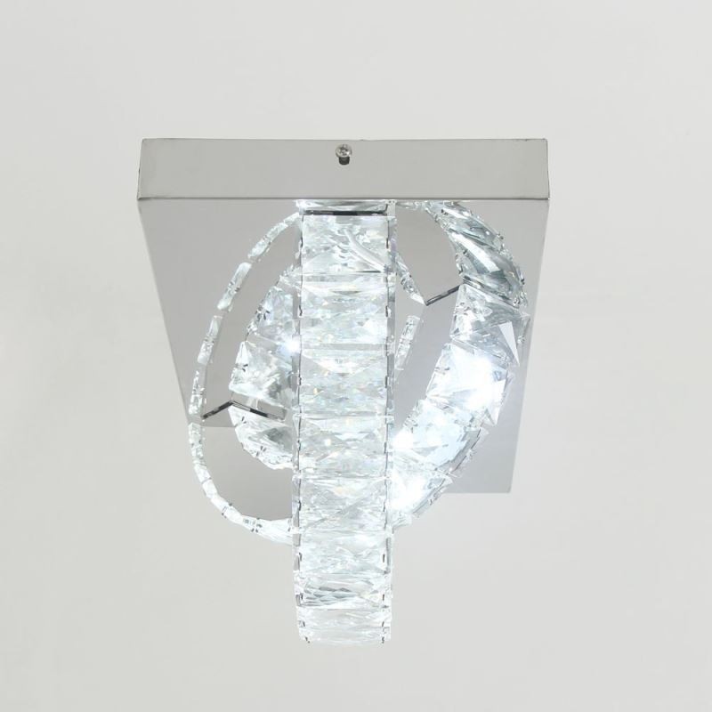 Plafoniera LED a filo in cristallo semi-anello