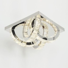 Plafoniera LED a filo in cristallo semi-anello
