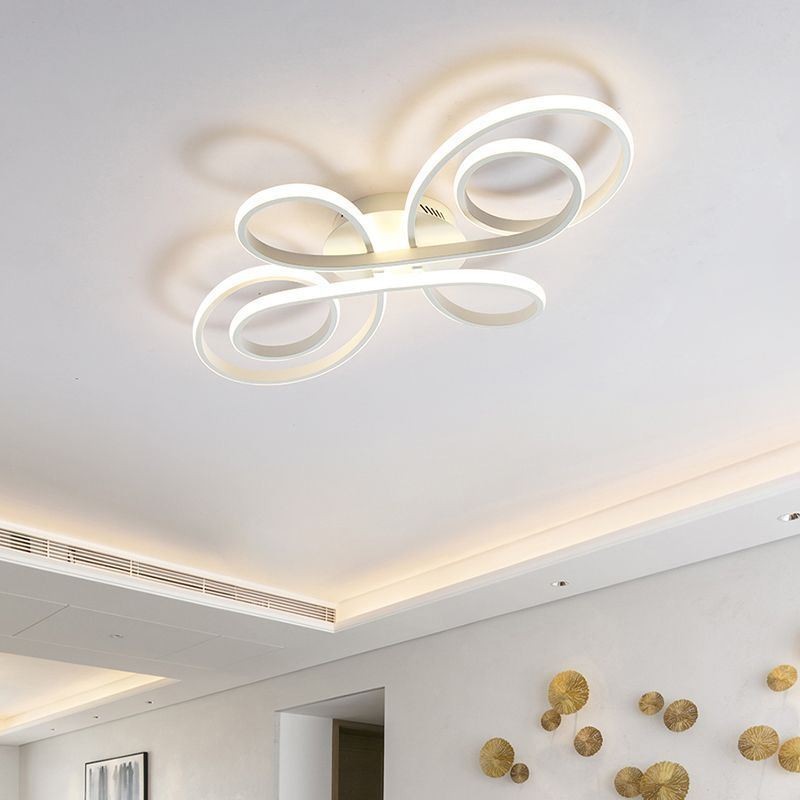 Plafoniera LED moderna a filo con nodo cinese 50W 80×48×8,5 cm