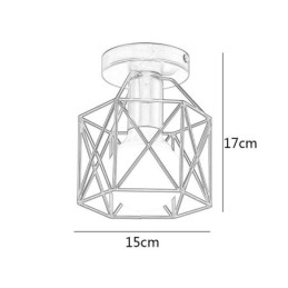 Plafoniera a soffitto con gabbia metallica E26/E27 15 x 17 cm