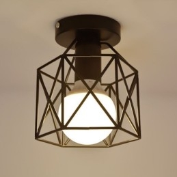 Plafoniera a soffitto con gabbia metallica E26/E27 15 x 17 cm