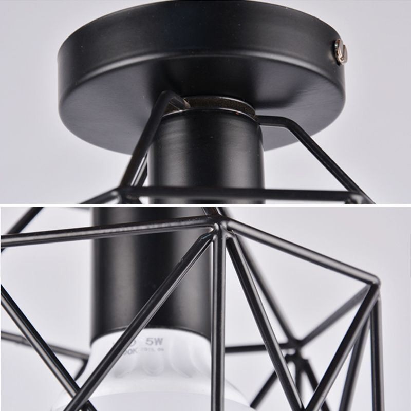 Plafoniera a soffitto con gabbia metallica E26/E27 15 x 17 cm