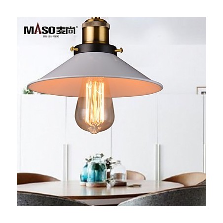 Lampadario a sospensione mini retrò rustico in metallo bianco, 22 cm