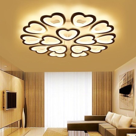Plafoniera LED a filo a forma di petalo e cuore
