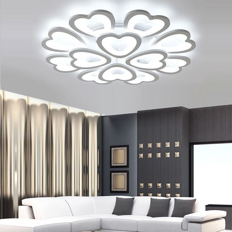 Plafoniera LED a filo a forma di petalo e cuore