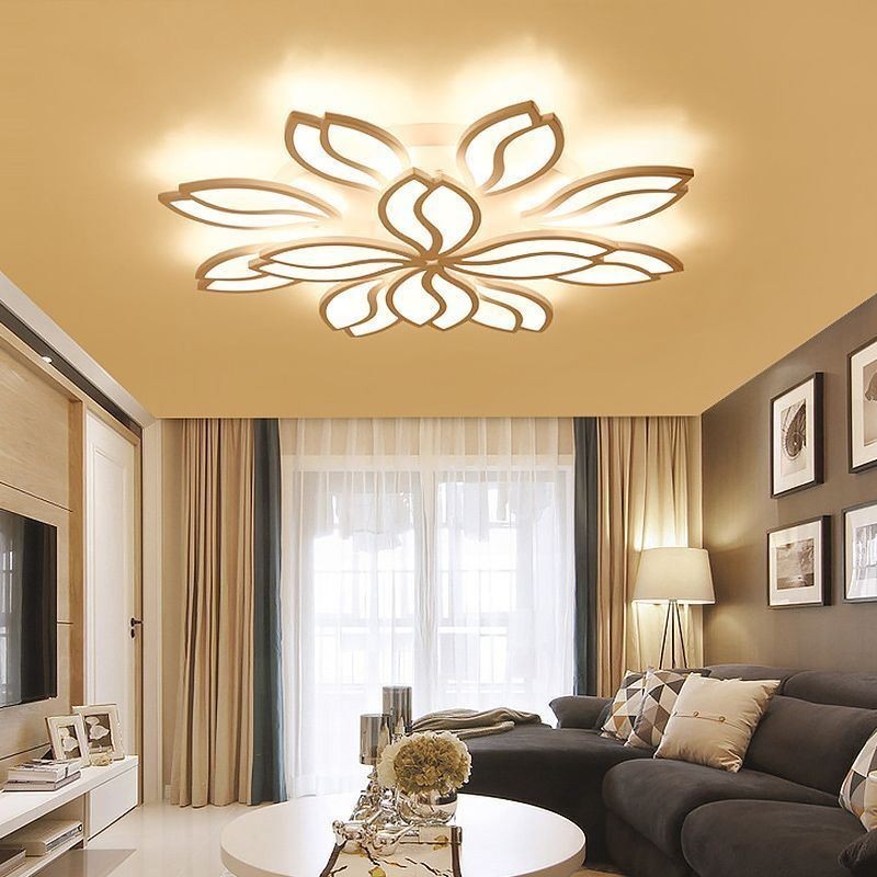 Plafoniera a filo LED fiore in acrilico