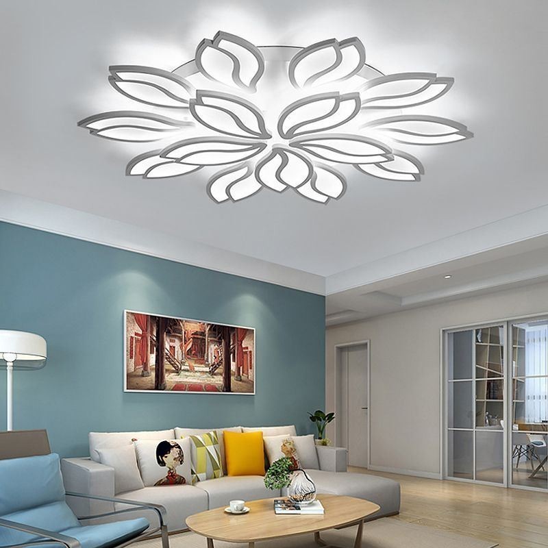 Plafoniera a filo LED fiore in acrilico