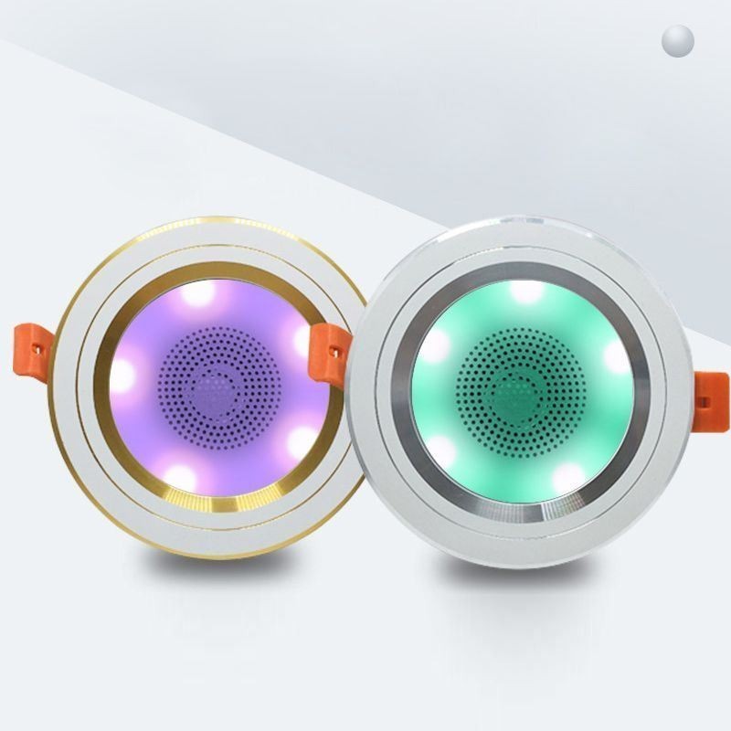 Faretto LED da incasso con altoparlante Bluetooth e musica, per cellulare, 5 W, 400 lm, 6500 K RGB