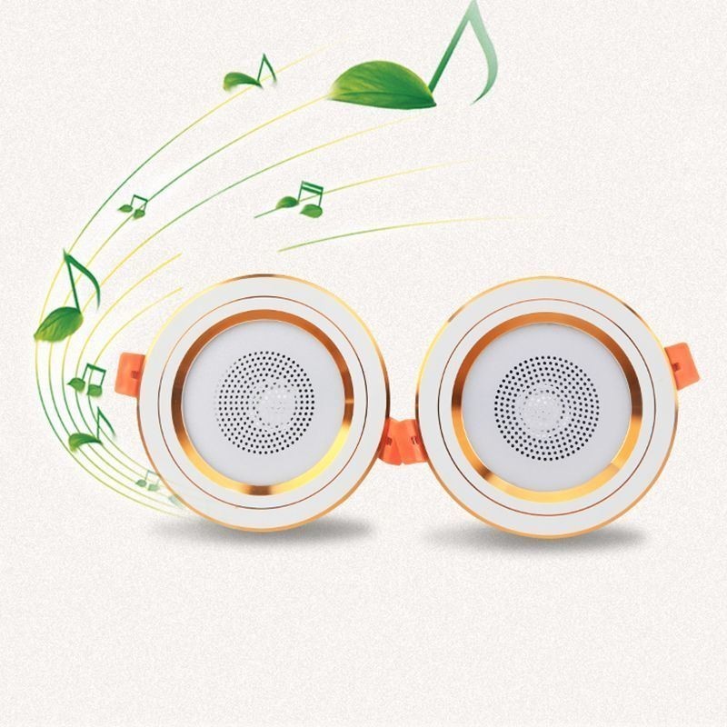 Faretto LED da incasso con altoparlante Bluetooth e musica, per cellulare, 5 W, 400 lm, 6500 K RGB