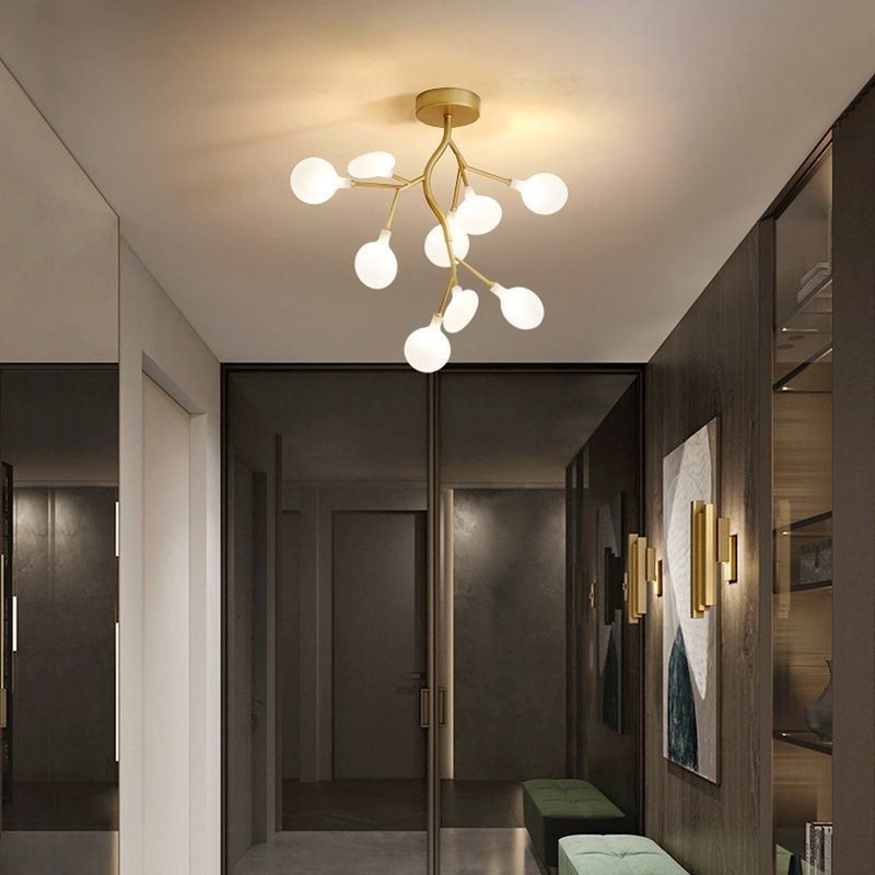 Plafoniera a filo Nordic Branches 9 luci G4 27 W 48×36 cm