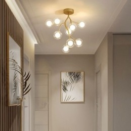 Plafoniera a filo Nordic Branches 9 luci G4 27 W 48×36 cm