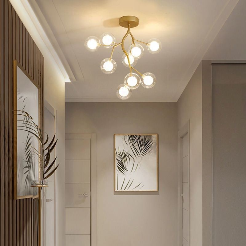Plafoniera a filo Nordic Branches 9 luci G4 27 W 48×36 cm