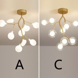 Plafoniera a filo Nordic Branches 9 luci G4 27 W 48×36 cm