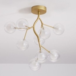 Plafoniera a filo Nordic Branches 9 luci G4 27 W 48×36 cm