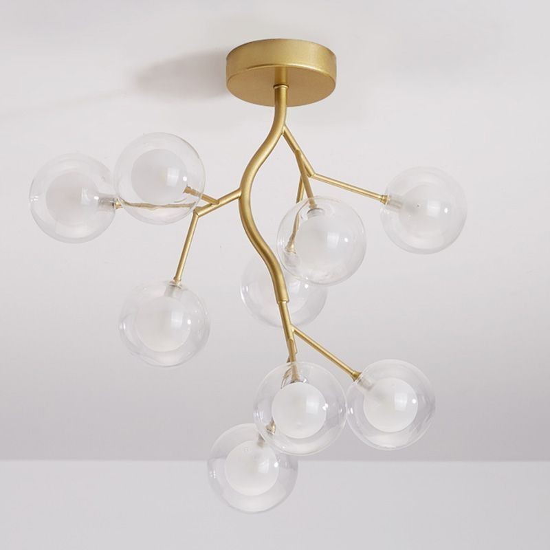 Plafoniera a filo Nordic Branches 9 luci G4 27 W 48×36 cm