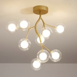 Plafoniera a filo Nordic Branches 9 luci G4 27 W 48×36 cm